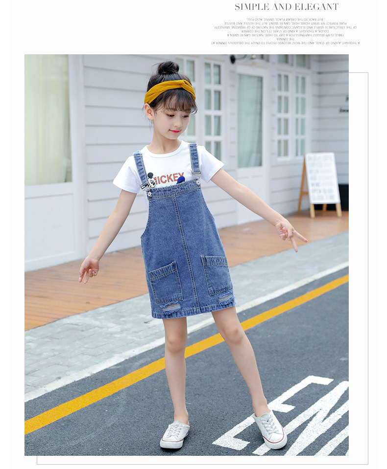 Skirts Baby Girls Clothes New One Piece Skirt Kids Suspender Denim Skirts 2  12Y Girl Dark Light Blue A Line Denim Overalls Skirt CL849 T230301 From  10,93 € | DHgate